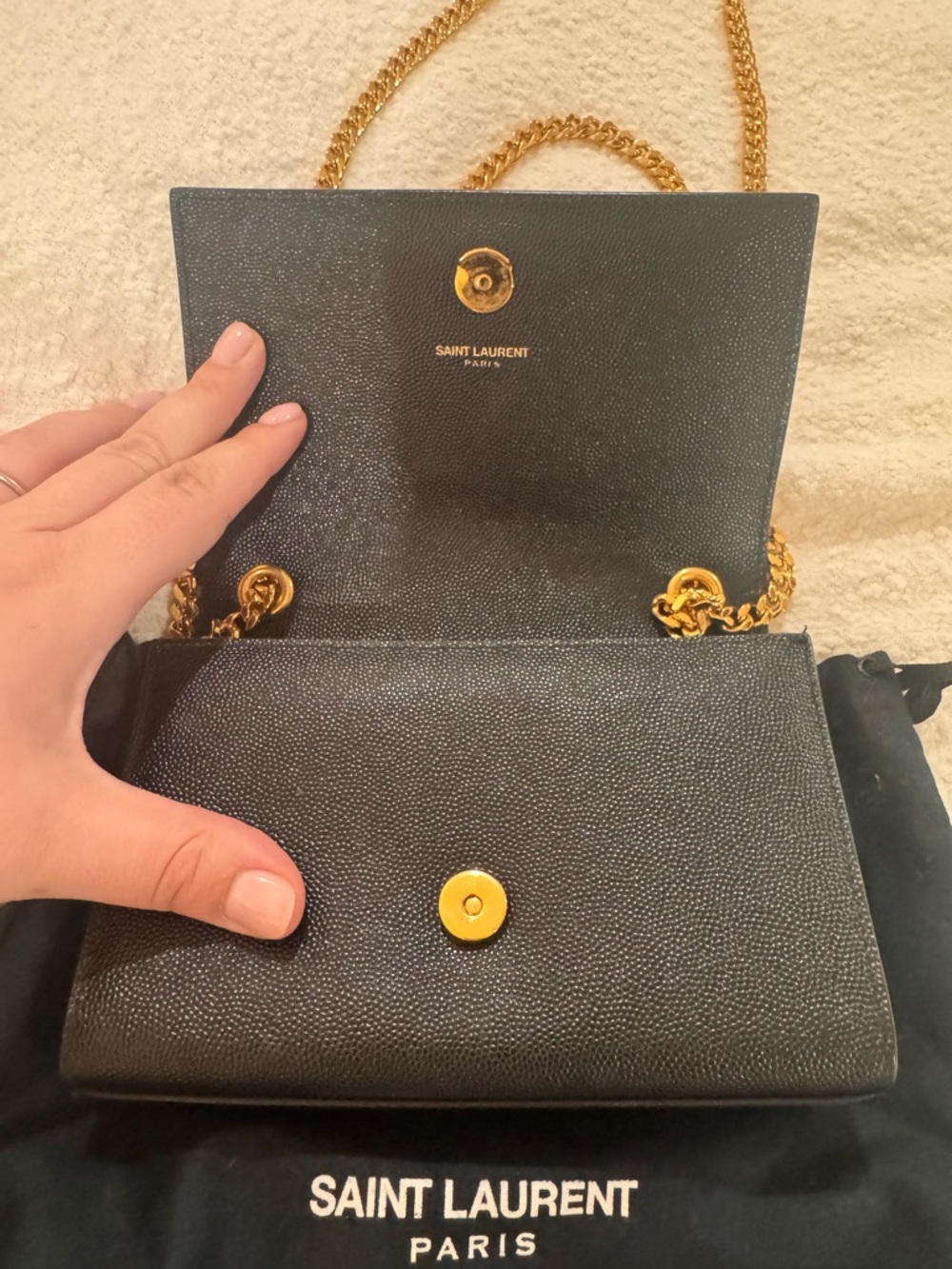 Saint Laurent Black Crossbody Bag with Gold YSL Hardware - Picture 2 of 4